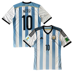 ÁO BÓNG ĐÁ ARGENTINA 2014 SÂN CHÍNH HÃNG FAN - PATCH WORLD CUP 2014+MATCH DETAIL - MESSI #10 -- G74569