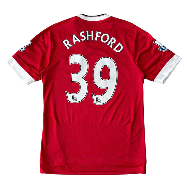 ÁO BÓNG ĐÁ MANCHESTER UNITED 2015/16 SÂN NHÀ CHÍNH HÃNG FAN + PATCH NGOẠI HẠNG ANH & RASHFORD #39