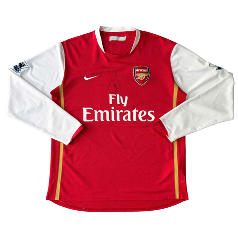 ÁO BÓNG ĐÁ ARSENAL 2006/07 SÂN NHÀ CHÍNH HÃNG TAY DÀI - PATCH NGOẠI HẠNG ANH + V.PERSIE #11 + CHỮ KÍ CẦU THỦ SENDOROS -- 14506727