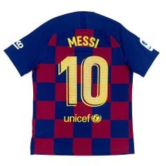 ÁO BÓNG ĐÁ BARCELONA 2019/20 SÂN NHÀ CHÍNH HÃNG PLAYER - NAMESET,PATCH: MESSI-10 + LALIGA (KHÔNG TAG - 9/10) - AJ5257-456
