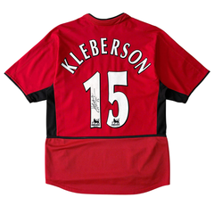 ÁO BÓNG ĐÁ MANCHESTER UNITED 2002/03 SÂN NHÀ CHÍNH HÃNG - KLEBERSON #15 + CHỮ KÍ - 01857424