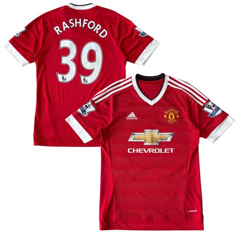 ÁO BÓNG ĐÁ MANCHESTER UNITED 2015/16 SÂN NHÀ CHÍNH HÃNG FAN + PATCH NGOẠI HẠNG ANH & RASHFORD #39