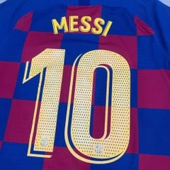 ÁO BÓNG ĐÁ BARCELONA 2019/20 SÂN NHÀ CHÍNH HÃNG PLAYER - NAMESET,PATCH: MESSI-10 + LALIGA (KHÔNG TAG - 9/10) - AJ5257-456