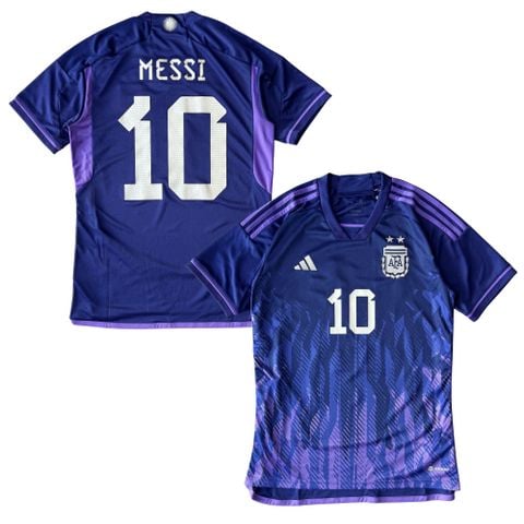 ÁO BÓNG ĐÁ ARGENTINA WC2022 SÂN KHÁCH CHÍNH HÃNG FAN - MESSI #10 - HF2159