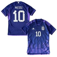 ÁO BÓNG ĐÁ ARGENTINA WC2022 SÂN KHÁCH CHÍNH HÃNG FAN - MESSI #10 - HF2159