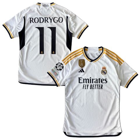 ÁO BÓNG ĐÁ REAL MADRID 2023/24 SÂN NHÀ CHÍNH HÃNG FAN - PATCH C1, FIFA CLUB WORLD CUP + RODRYGO #11 - HR3796