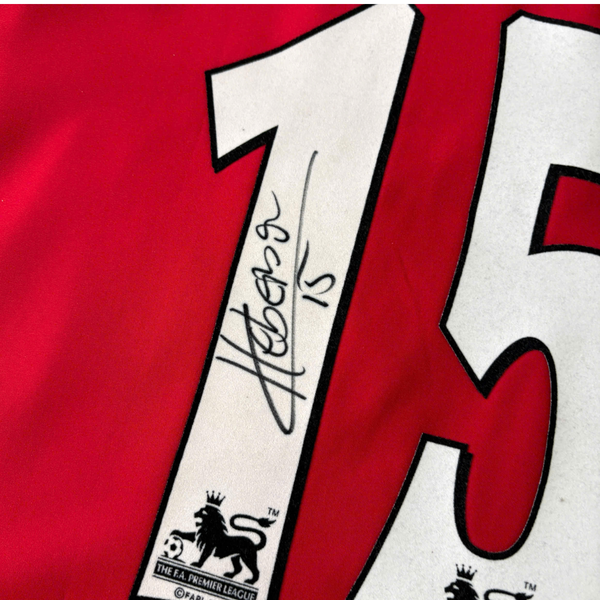 ÁO BÓNG ĐÁ MANCHESTER UNITED 2002/03 SÂN NHÀ CHÍNH HÃNG - KLEBERSON #15 + CHỮ KÍ - 01857424