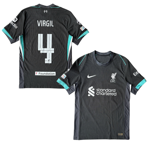 ÁO BÓNG ĐÁ LIVERPOOL 2024/25 SÂN KHÁCH CHÍNH HÃNG PLAYER - VAN DIJK #4 + PATCH C1 - FN8761-322.