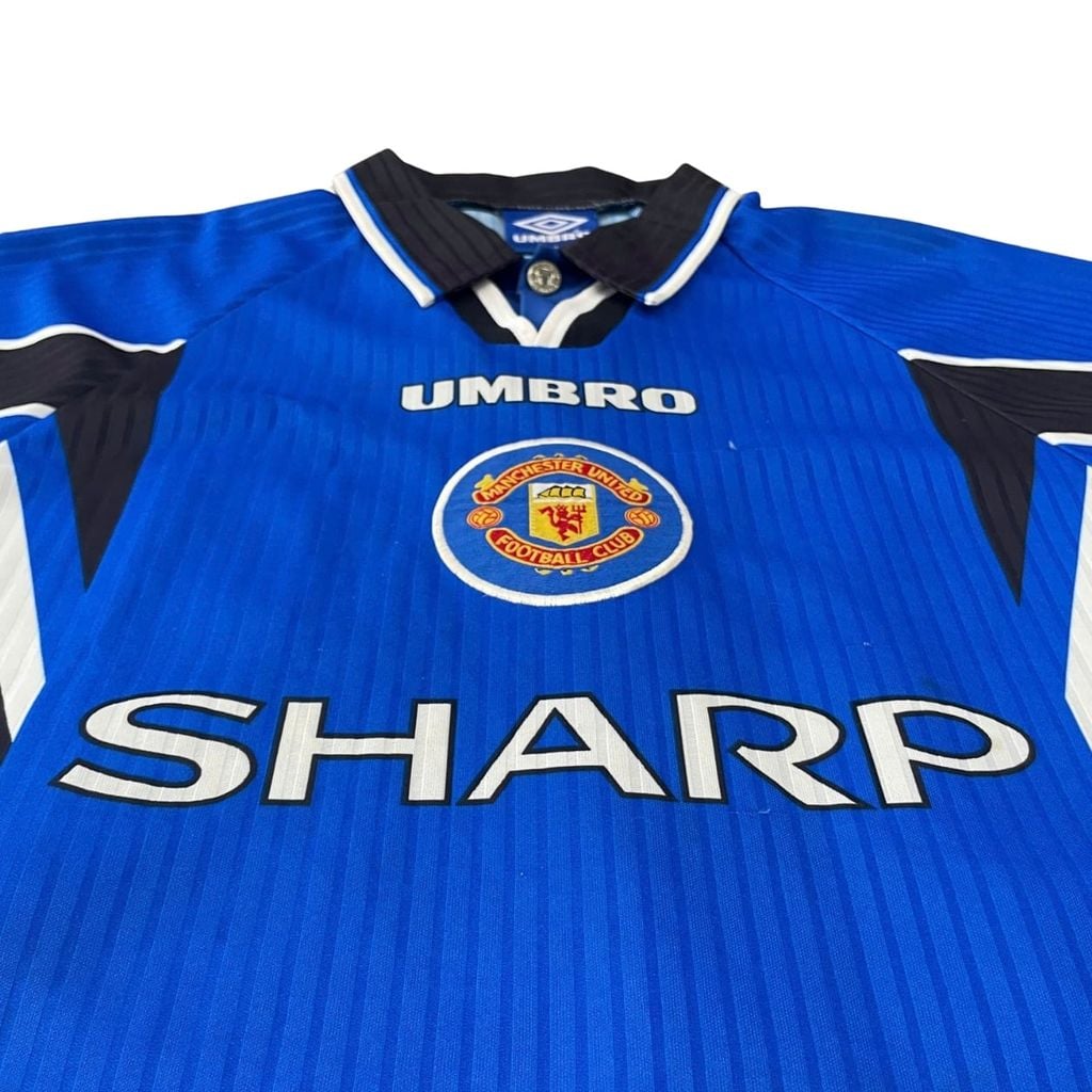 ÁO BÓNG ĐÁ MANCHESTER UNITED SÂN KHÁCH 1996-1997 - NAMESET BECKHAM-10 (NAME BỊ CRACK NHẸ MỘT SỐ CHỖ, 8/10)