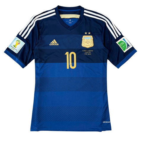 ÁO BÓNG ĐÁ ARGENTINA 2014 SÂN KHÁCH CHÍNH HÃNG FAN + PATCH WORLD CUP 2014 & FINAL DETAIL + MESSI #10