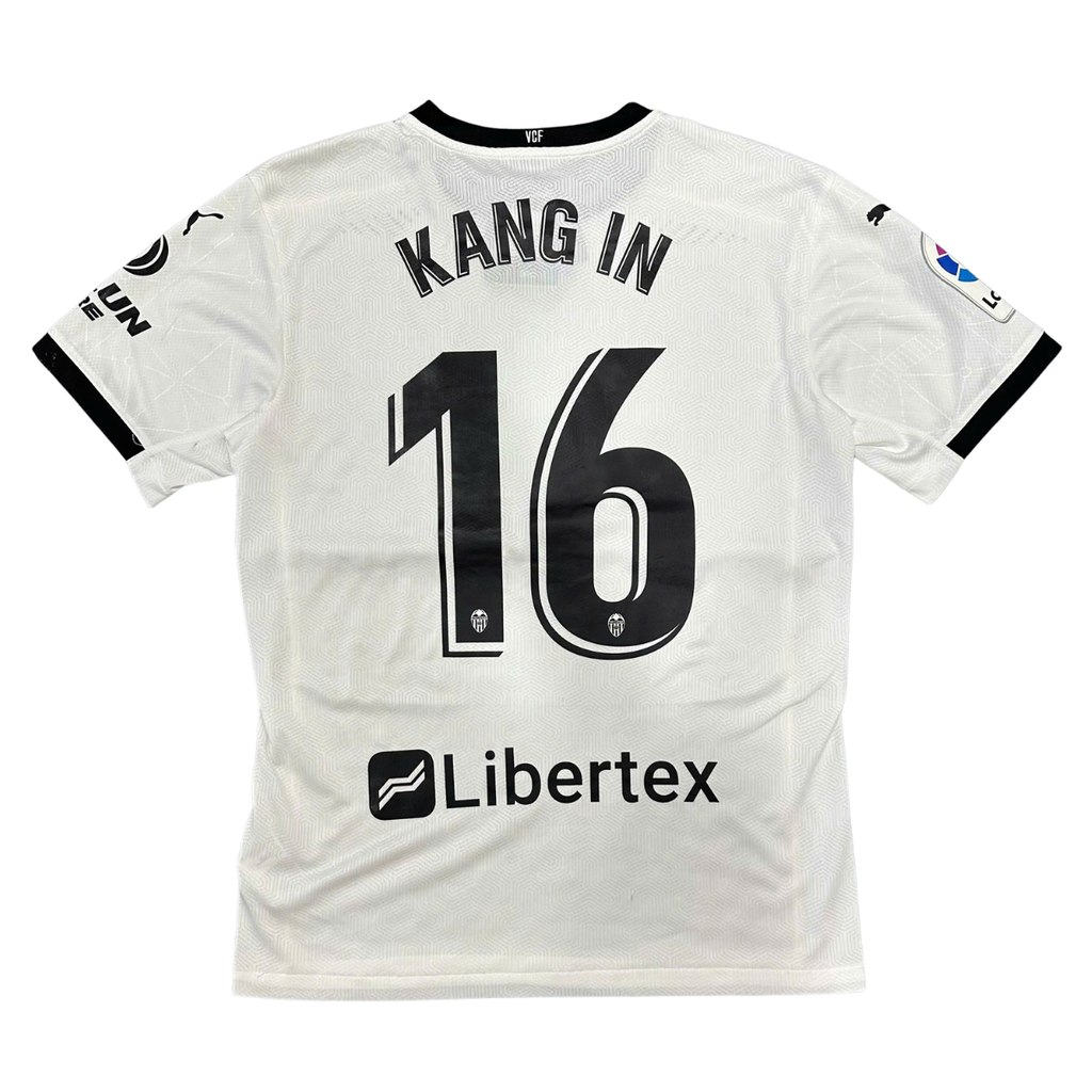 ÁO BÓNG ĐÁ VALENCIA 2020/21 CHÍNH HÃNG SÂN NHÀ BẢN PLAYER NAMESET KANG IN 16 - 757464 01 - 7/10