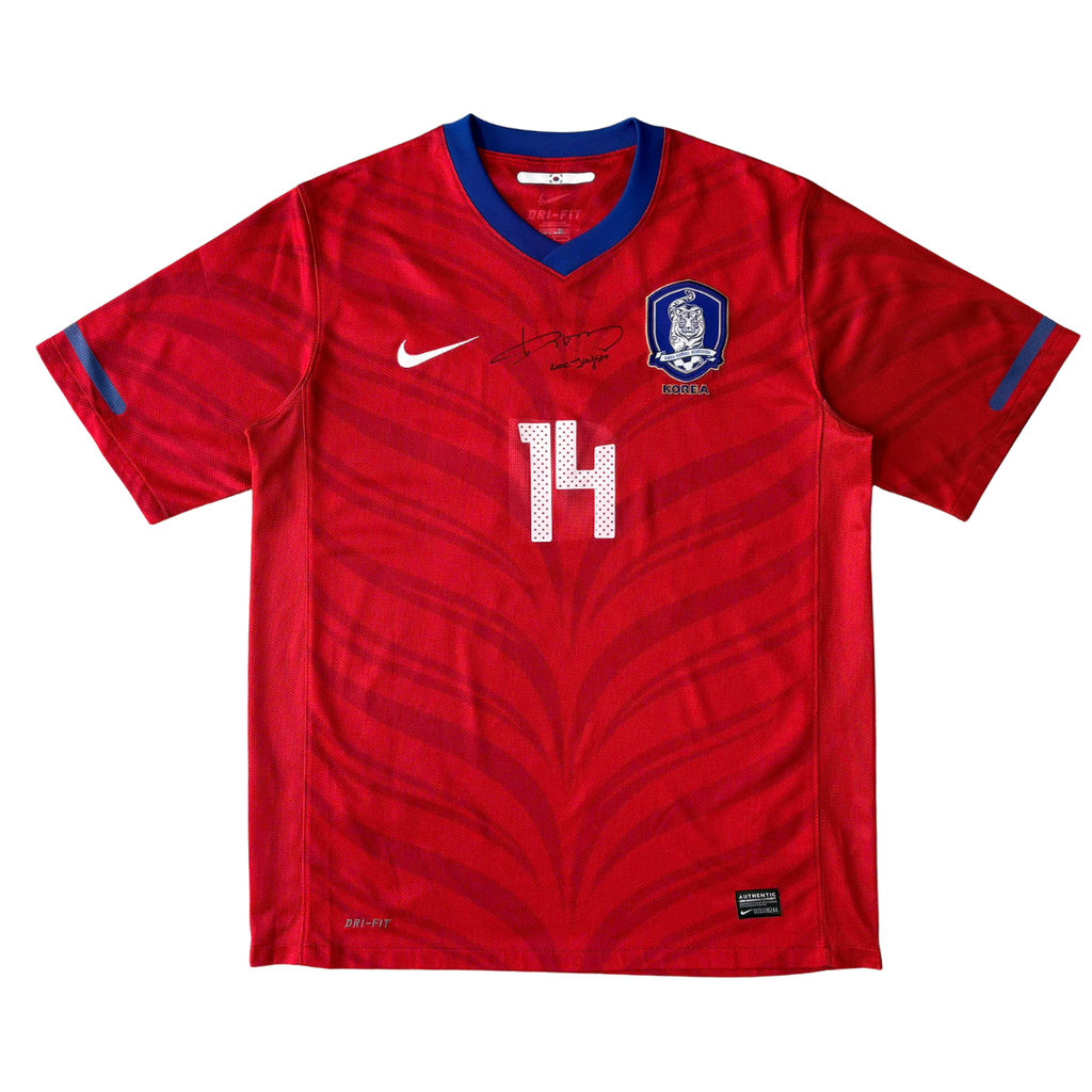 ÁO BÓNG ĐÁ HÀN QUỐC 2010/12 SÂN NHÀ CHÍNH HÃNG + JUNGSOO #14 + CHỮ KÍ CẦU THỦ LEE JUNG SOO -- 377539-611