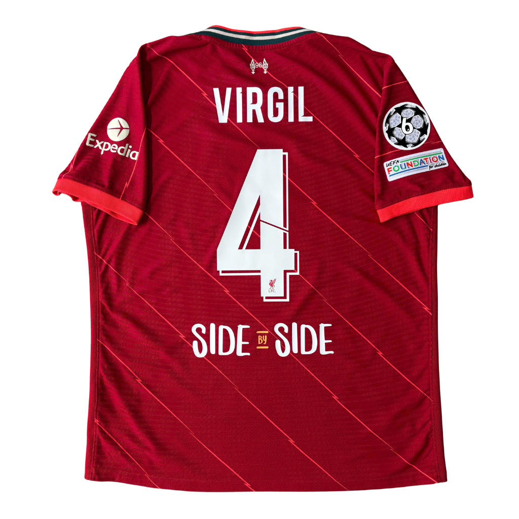 ÁO BÓNG ĐÁ LIVERPOOL 2021/22 SÂN NHÀ CHÍNH HÃNG PLAYER - PATCH UCL + VIRGIL #4 - DB2533-688
