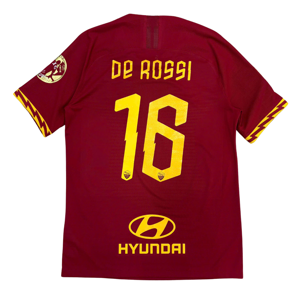 ÁO BÓNG ĐÁ AS ROMA 2019/20 SÂN NHÀ CHÍNH HÃNG PLAYER + PATCH SERIE A & PATCH KỈ NIỆM DE ROSSI + DE ROSSI #16