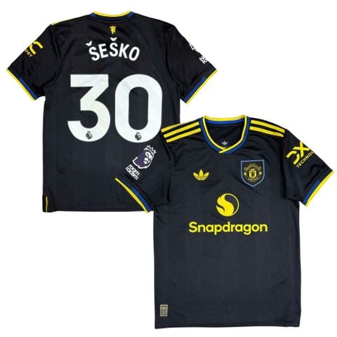 ÁO BÓNG ĐÁ MANCHESTER UNITED 2025/26 SÂN KHÁCH THỨ BA CHÍNH HÃNG PLAYER - ŠEŠKO #30 + PATCH EPL - JI7419