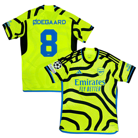 ÁO BÓNG ĐÁ ARSENAL 2023/24 SÂN KHÁCH CHÍNH HÃNG FAN - NAMESET ODEGAARD #8 - PATCH UCL - HR6927