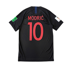 ÁO BÓNG ĐÁ CROATIA 2018 SÂN KHÁCH CHÍNH HÃNG FAN + PATCH FIFA WORLD CUP 2018 & MODRIĆ #10 893864-010