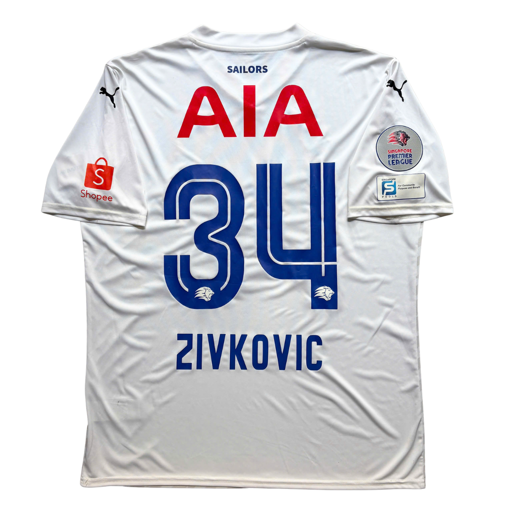 ÁO BÓNG ĐÁ LION CITY SAILORS 2024/25 SÂN NHÀ CHÍNH HÃNG PLAYER + PATCH PREMIER LEAGUE SINGAPORE & ZIVKOVIC #34 - 705371-04