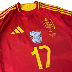 ÁO BÓNG ĐÁ TÂY BAN NHA 2024 SÂN NHÀ CHÍNH HÃNG PLAYER - PATCH EURO, FINAL DETAIL 2024, PATCH UNL WINNER 2023 - WILLIAMS JR. #17 - IP9333.