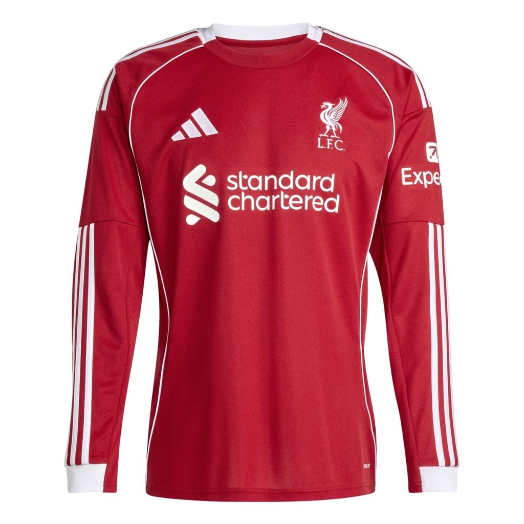 ÁO BÓNG ĐÁ LIVERPOOL 2025/26 SÂN NHÀ TAY DÀI CHÍNH HÃNG JV6456