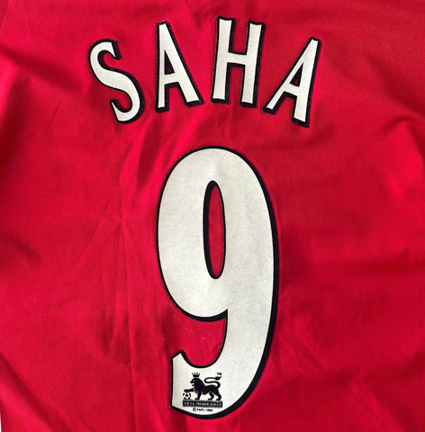 ÁO BÓNG ĐÁ MANCHESTER UNITED 2002/04 CHÍNH HÃNG BẢN FAN NAMESET SAHA 9