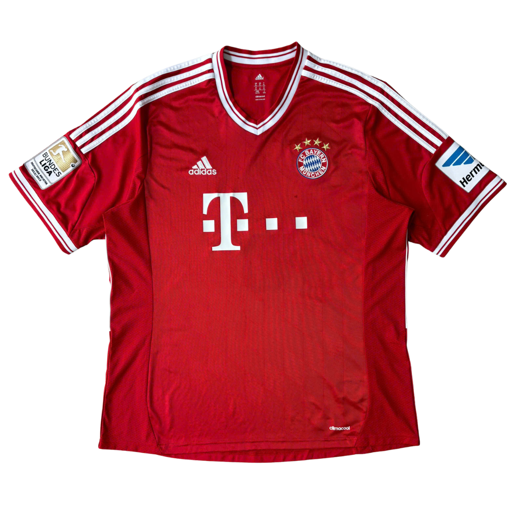 ÁO BÓNG ĐÁ BAYERN MUNICH 2013/14 SÂN NHÀ CHÍNH HÃNG FAN  + RIBÉRY #7 - SIZE XL (UK)