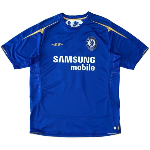 ÁO BÓNG ĐÁ CHELSEA SÂN NHÀ 2005/06 BẢN KỈ NIỆM 100 NĂM (10/10, NAMESET J.COLE-10)