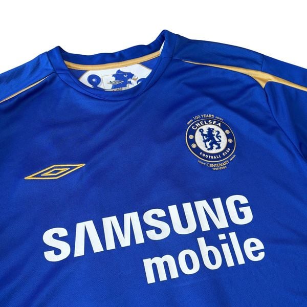 ÁO BÓNG ĐÁ CHELSEA SÂN NHÀ 2005/06 BẢN KỈ NIỆM 100 NĂM (10/10, NAMESET J.COLE-10)