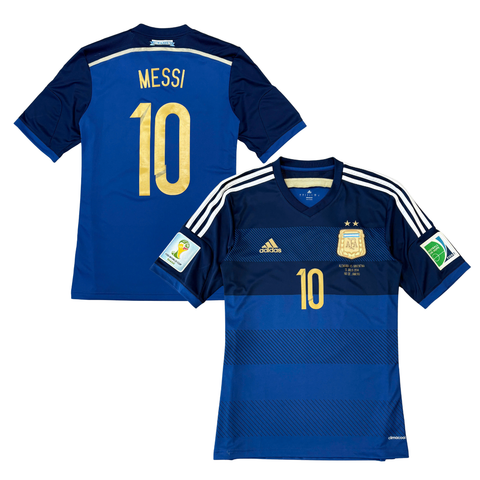 ÁO BÓNG ĐÁ ARGENTINA 2014 SÂN KHÁCH CHÍNH HÃNG FAN + PATCH WORLD CUP 2014 & FINAL DETAIL + MESSI #10