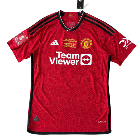 ÁO BÓNG ĐÁ MANCHESTER UNITED 2023/24 SÂN NHÀ CHÍNH HÃNG PLAYER + PATCH FA CUP 12, FINAL DETAIL THÊU + MAINOO #37 - IN3520