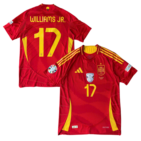 ÁO BÓNG ĐÁ TÂY BAN NHA 2024 SÂN NHÀ CHÍNH HÃNG PLAYER - PATCH EURO, FINAL DETAIL 2024, PATCH UNL WINNER 2023 - WILLIAMS JR. #17 - IP9333.