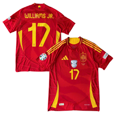 ÁO BÓNG ĐÁ TÂY BAN NHA 2024 SÂN NHÀ CHÍNH HÃNG PLAYER - PATCH EURO, FINAL DETAIL 2024, PATCH UNL WINNER 2023 - WILLIAMS JR. #17 - IP9333.