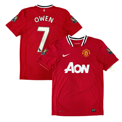 ÁO BÓNG ĐÁ MANCHESTER UNITED 2011/12 SÂN NHÀ CHÍNH HÃNG - PATCH NHA + OWEN #7 + CHỮ KÍ - 423932-623
