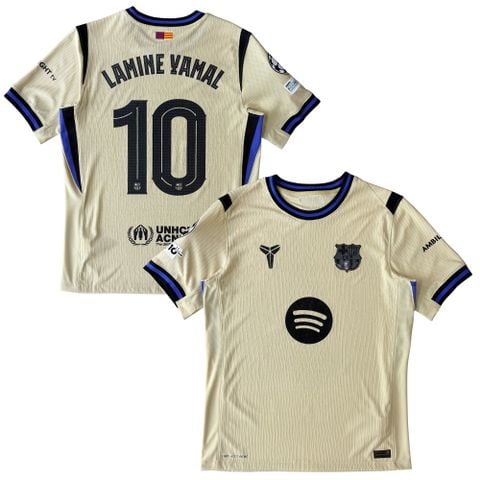 ÁO BÓNG ĐÁ BARCELONA x KOBE BRYANT 2025/26 SÂN KHÁCH CHÍNH HÃNG PLAYER - PATCH C1 + LAMINE YAMAL #10 -- HJ4554-784