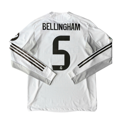 ÁO BÓNG ĐÁ REAL MADRID 2025/26 SÂN NHÀ TAY DÀI CHÍNH HÃNG PLAYER - PATCH C1, INTERCONTINENTAL CHAMPIONS 2024 - BELLINGHAM #5 - JN8866