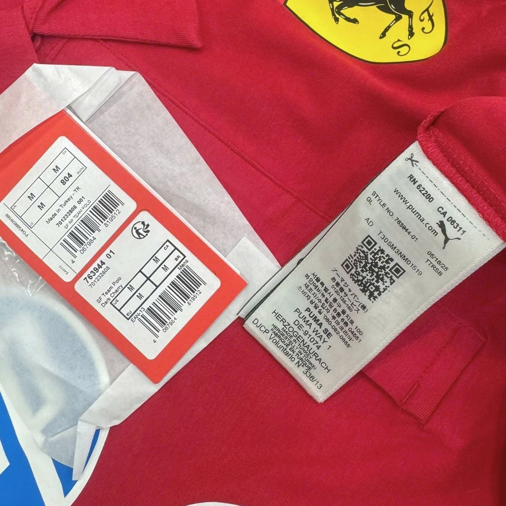 ÁO ĐUA XE SCUDERIA FERRARI 2025 TEAM POLO ĐỎ 763944-01