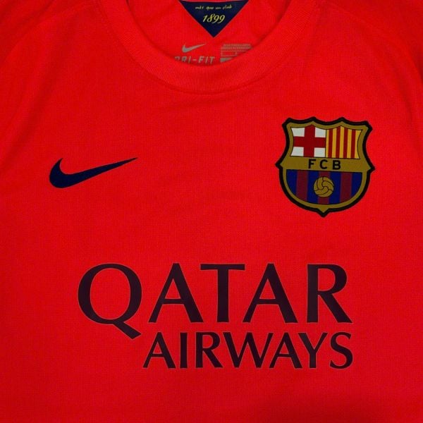 ÁO BÓNG ĐÁ BARCELONA 2014/15 CHÍNH HÃNG SÂN KHÁCH PLAYER - NAME PATCH LFP SUÁREZ