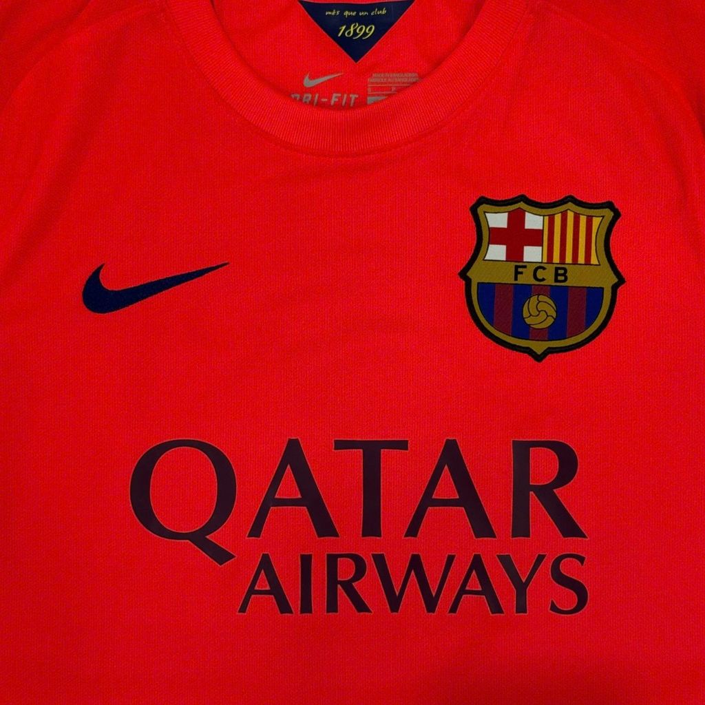 ÁO BÓNG ĐÁ BARCELONA 2014/15 CHÍNH HÃNG SÂN KHÁCH PLAYER 612654-672 - NAME PATCH LFP MESSI