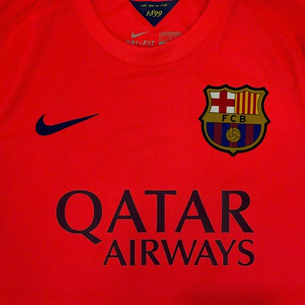 ÁO BÓNG ĐÁ BARCELONA 2014/15 CHÍNH HÃNG SÂN KHÁCH PLAYER 612654-672 - NAME PATCH LFP MESSI