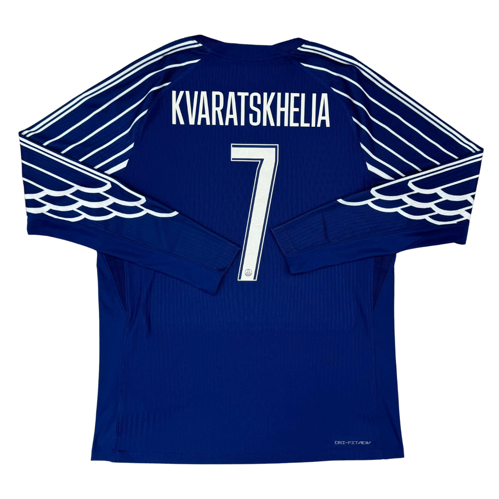 ÁO BÓNG ĐÁ PSG 2024/25 THỨ TƯ TAY DÀI CHÍNH HÃNG PLAYER KVARATSKHELIA #7 PHÔNG C1 HJ7322-493 - KHÔNG TAG - 10/10