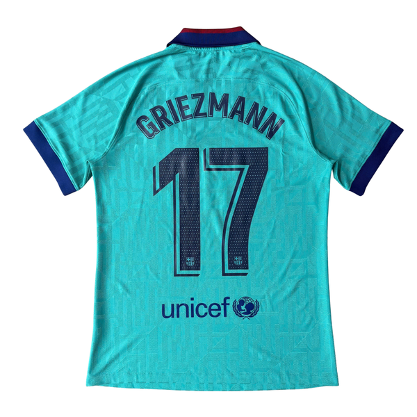 ÁO BÓNG ĐÁ BARCELONA 2019/20 THỨ BA CHÍNH HÃNG PLAYER + GRIEZMANN 17 -KHÔNG TAG 10/10- AR9343-310