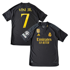 ÁO BÓNG ĐÁ REAL MADRID 2023/24 THỨ BA CHÍNH HÃNG PLAYER - PATCH C1, FIFA WORLD CHAMPIONS 2022 + VINI JR. #7 -- IQ4923