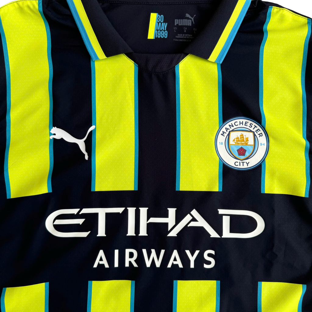 ÁO BÓNG ĐÁ MANCHESTER CITY 2024/25 SÂN KHÁCH CHÍNH HÃNG PLAYER HAALAND 9 PHÔNG EPL+PATCH - 775085-02 - KHÔNG TAG - 10/10