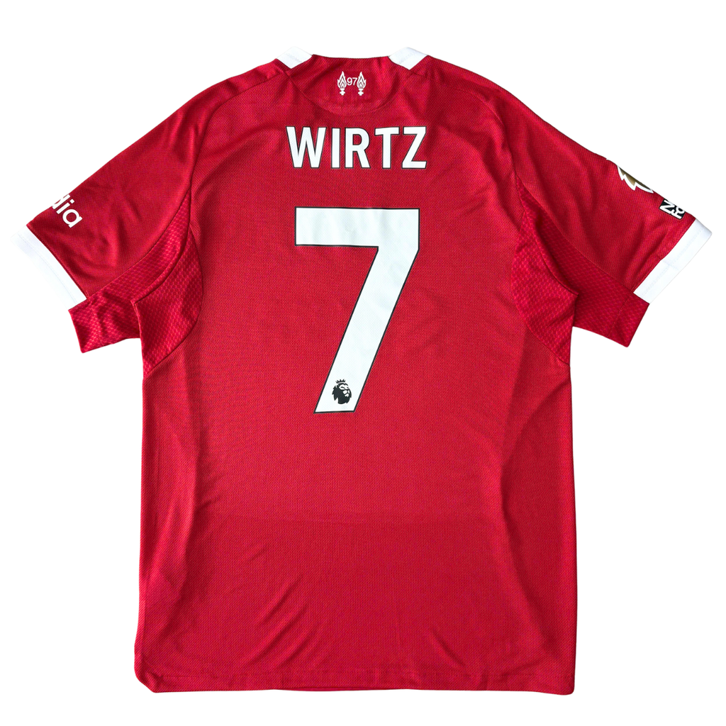 ÁO BÓNG ĐÁ LIVERPOOL 2025/26 SÂN NHÀ CHÍNH HÃNG PLAYER WIRTZ #7 PHÔNG EPL + PATCH JY4237 - KHÔNG TAG - 10/10