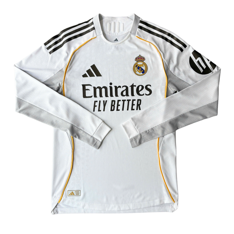 ÁO BÓNG ĐÁ REAL MADRID 2025/26 SÂN NHÀ CHÍNH HÃNG PLAYER TAY DÀI – JN8866