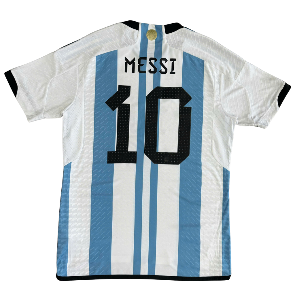 ÁO BÓNG ĐÁ ARGENTINA 2022 CHÍNH HÃNG PLAYER MESSI #10, FINAL MATCH DETAIL WORLD CUP 2022 - HF2157 - KHÔNG TAG - 10/10