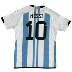 ÁO BÓNG ĐÁ ARGENTINA 2022 CHÍNH HÃNG PLAYER MESSI #10, FINAL MATCH DETAIL WORLD CUP 2022 - HF2157 - KHÔNG TAG - 10/10