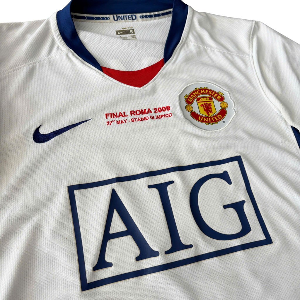 ÁO BÓNG ĐÁ MANCHESTER UNITED 2008/09 SÂN KHÁCH CHÍNH HÃNG FAN + PATCH C1, DETAIL FINAL + BERBATOV #9 - 287611-105