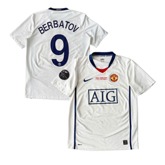 ÁO BÓNG ĐÁ MANCHESTER UNITED 2008/09 SÂN KHÁCH CHÍNH HÃNG FAN + PATCH C1, DETAIL FINAL + BERBATOV #9 - 287611-105