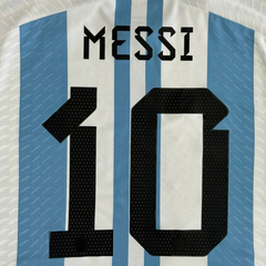 ÁO BÓNG ĐÁ ARGENTINA 2022 CHÍNH HÃNG PLAYER MESSI #10, FINAL MATCH DETAIL WORLD CUP 2022 - HF2157 - KHÔNG TAG - 10/10